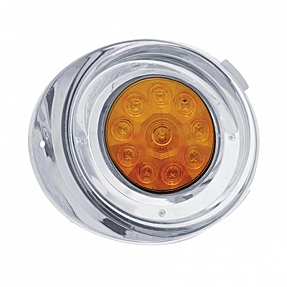 10 LED Freightliner Daytime Running Light Driver or Passenger Conversion Kit w/ Visor - Amber LEDs (Amber or Clear Lens)