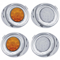 10 LED Freightliner Daytime Running Light Driver or Passenger Conversion Kit w/ Visor - Amber LEDs (Amber or Clear Lens)