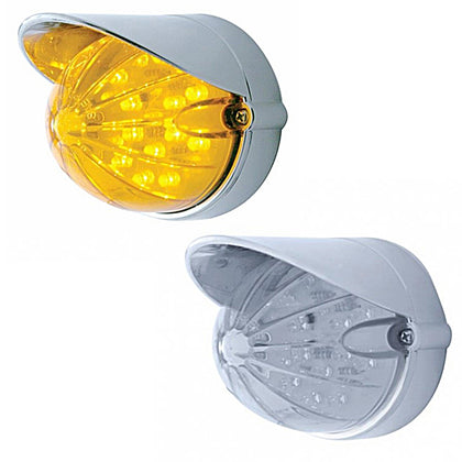 United Pacific - 19 LED Watermelon Flush Mount Kit w/ Visor - Amber LEDs (Amber or Clear Lens)