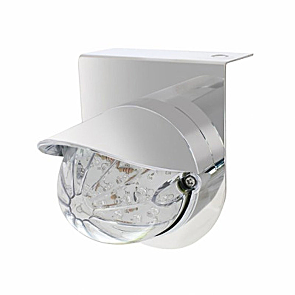 Stainless Light Bracket With 19 LED Bullet Style Grakon 1000 Light & Visor - Amber LEDs (Amber or Clear Lens)