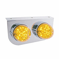 Stainless Light Bracket w/ 2 X 19 LED Bullet Style Grakon 1000 Lights - Amber LEDs (Amber or Clear Lens)