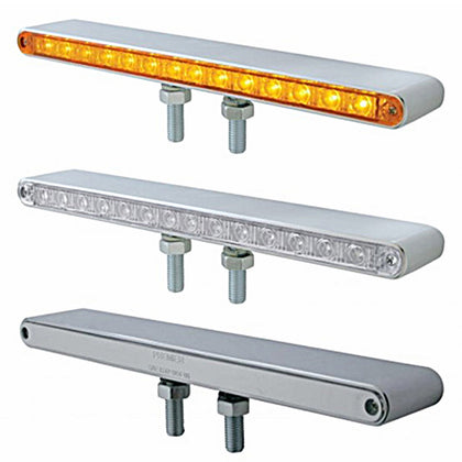 United Pacific - 28 LED 12" Double Face Light Bar - Amber LEDs (Amber, Clear or Chrome Lens)