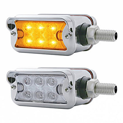12 LED Dual Function Double Face Light w/ Visor - Horizontal Mount - Amber LED (Amber or Clear Lens)