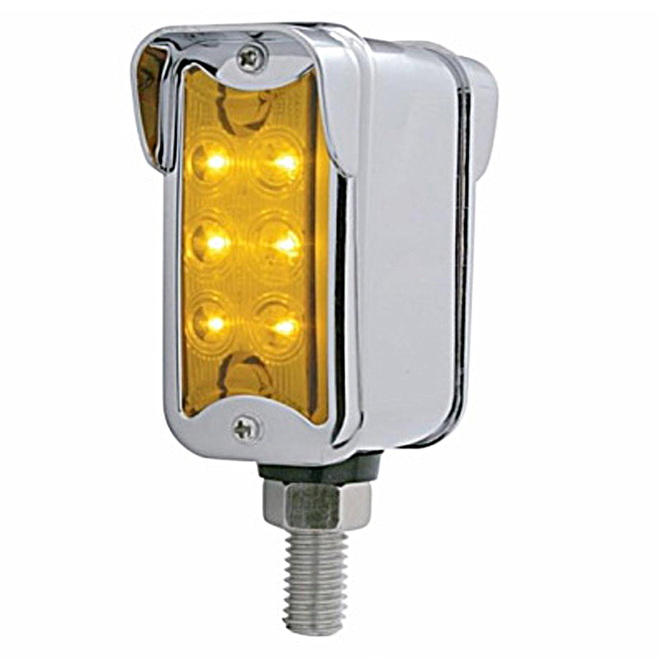 12 LED Dual Function Double Face Light W/Visor - Vertical Mount - Amber LEDs (Amber or Clear Lens)