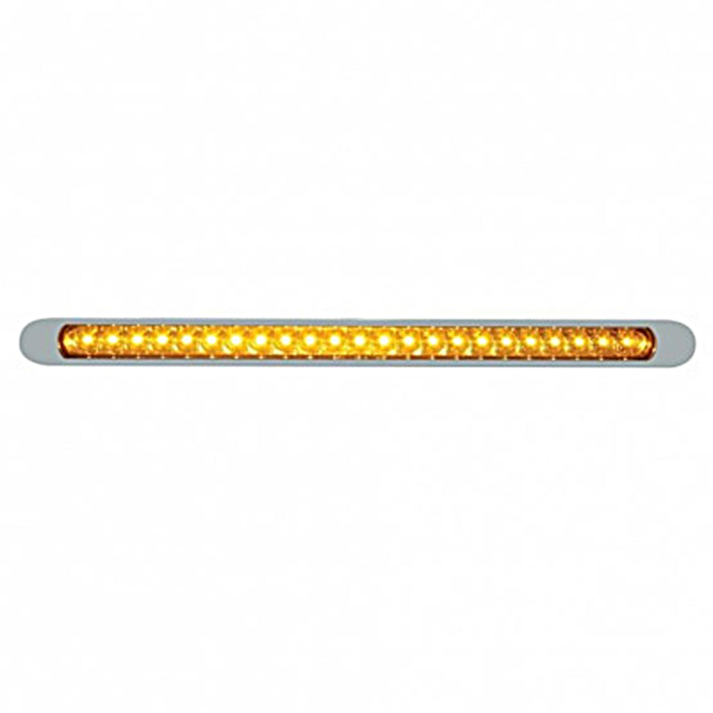 23 LED 17-1/4" Reflector Turn Signal Light Bar With Bezel - Amber LEDs (Amber or Clear Lens)