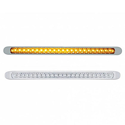 23 LED 17-1/4" Reflector Turn Signal Light Bar With Bezel - Amber LEDs (Amber or Clear Lens)