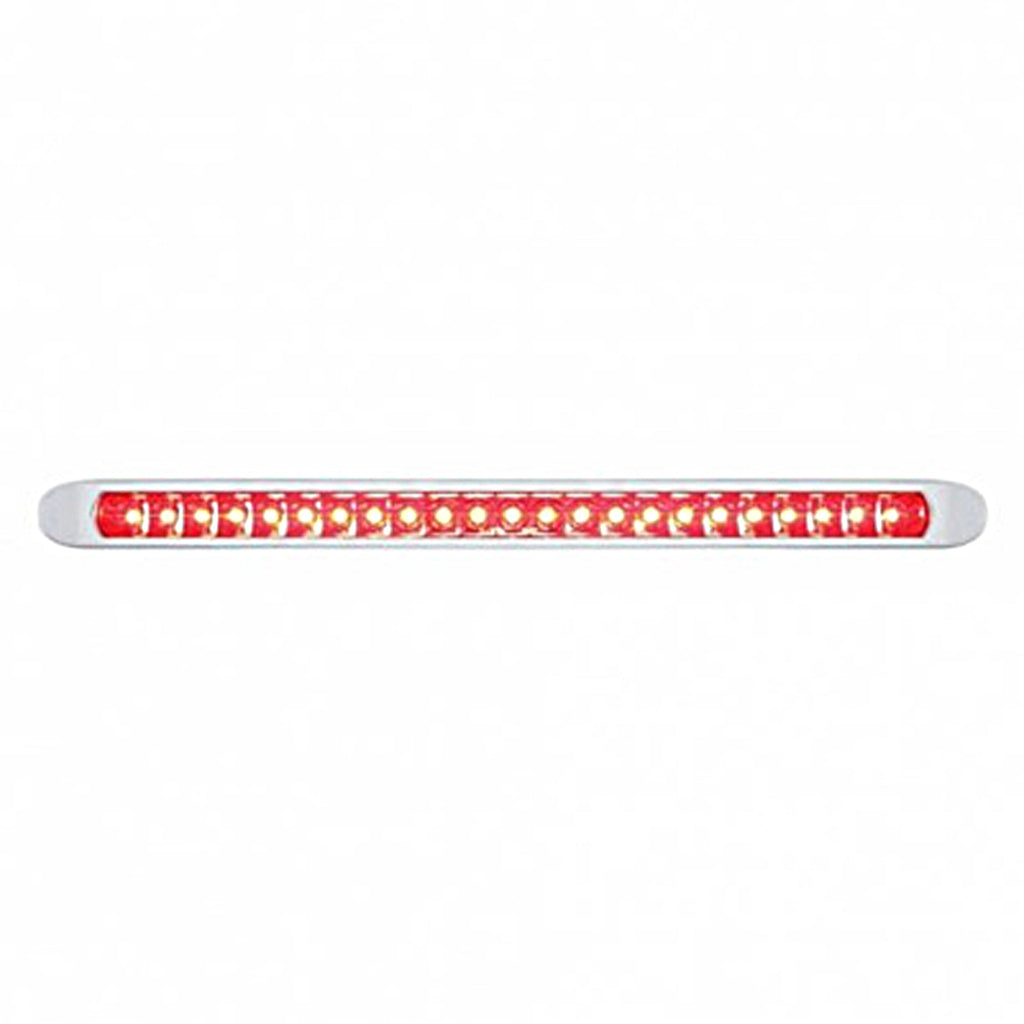 23 LED 17-1/4" Reflector Stop, Turn & Tail Light Bar w/ Bezel - Red LEDs (Red or Clear Lens)