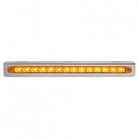 Stainless Light Bracket With 14 LED 12" Sequential Light Bar (Left to Right) - Amber or Red LEDs (Amber, Red or Clear Lens)