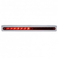 Stainless Light Bracket With 14 LED 12" Sequential Light Bar (Left to Right) - Amber or Red LEDs (Amber, Red or Clear Lens)