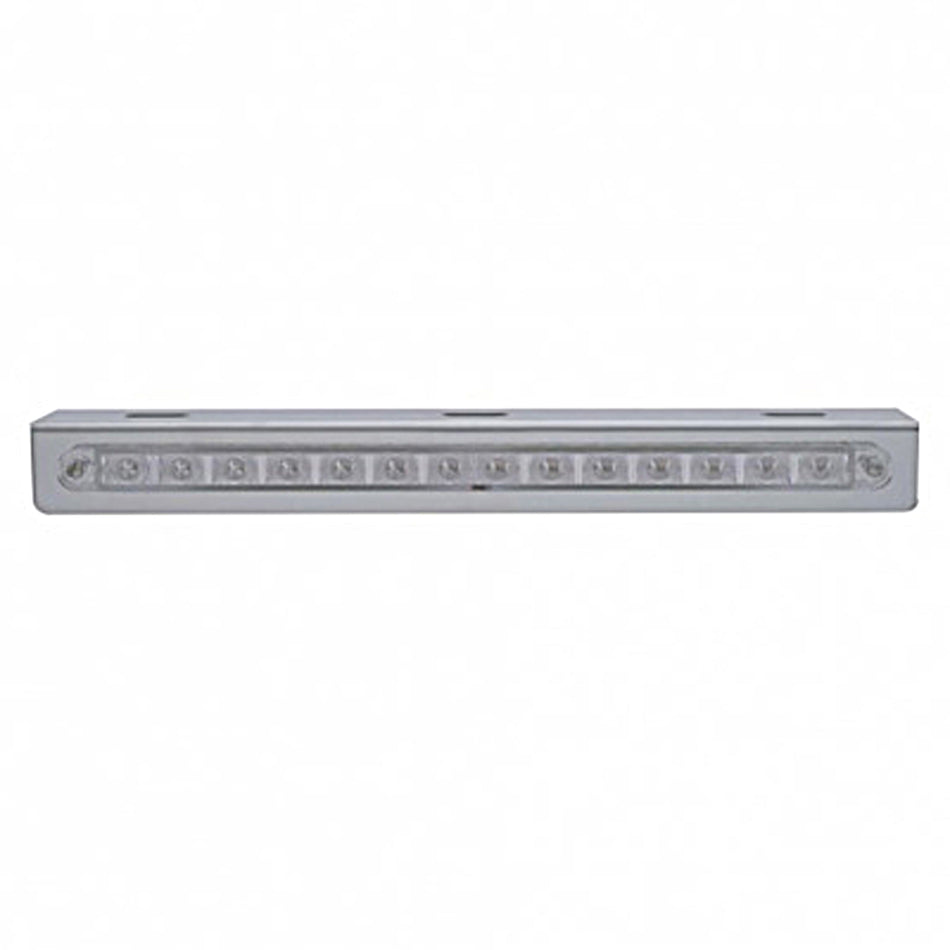 Stainless Light Bracket With 14 LED 12" Sequential Light Bar (Left to Right) - Amber or Red LEDs (Amber, Red or Clear Lens)