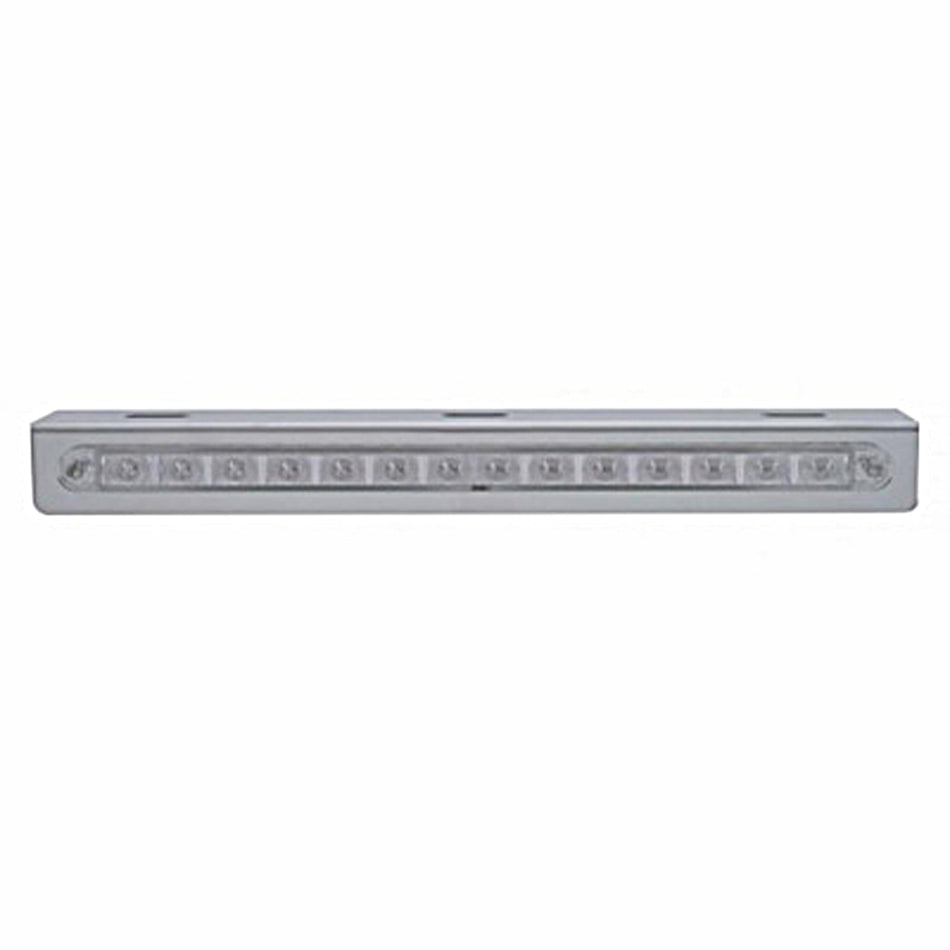 Stainless Light Bracket With 14 LED 12" Sequential Light Bar (Left to Right) - Amber or Red LEDs (Amber, Red or Clear Lens)