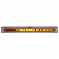 Stainless Light Bracket With 14 LED 12" Sequential Light Bar (Right to Left) - Amber or Red LEDs (Amber, Red or Clear Lens)
