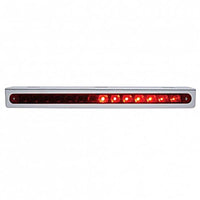 Stainless Light Bracket With 14 LED 12" Sequential Light Bar (Right to Left) - Amber or Red LEDs (Amber, Red or Clear Lens)