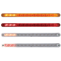 14 LED 12" Sequential Light Bar With Bezel - Amber or Red LEDs (Amber, Red or Clear Lens)