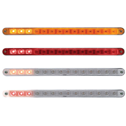 14 LED 12" Sequential Light Bar With Bezel - Amber or Red LEDs (Amber, Red or Clear Lens)