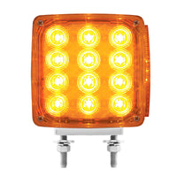 27 LED Double Face Driver or Passenger Side Turn Signal Light - Amber & Red LEDs (Amber & Red Lens)