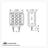 27 LED Double Face Driver or Passenger Side Turn Signal Light - Amber & Red LEDs (Amber & Red Lens)