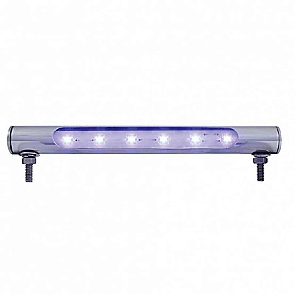 United Pacific - 6 LED Stainless Steel Tube Light - Blue LEDs (Clear Lens)