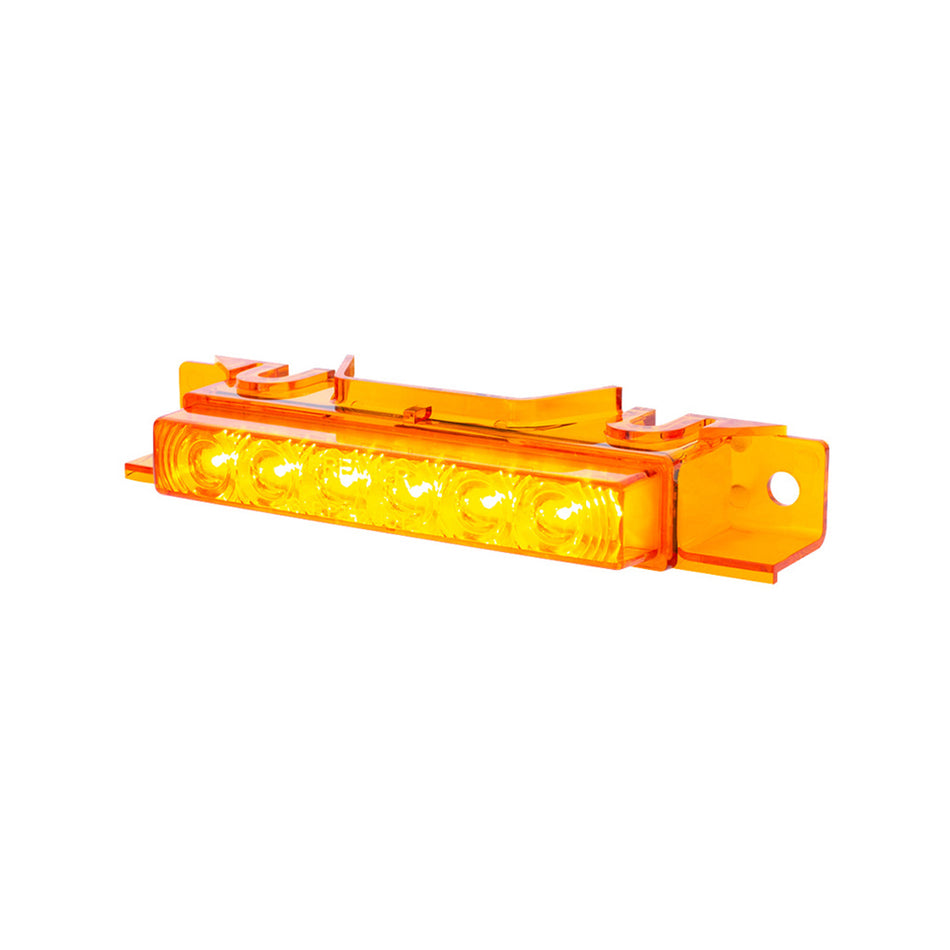 6 Amber LED Exterior Visor Light For 1996-2024 Volvo VNL - Amber LEDs (Amber or Clear Lens)