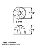 United Pacific - 17 LED Watermelon Cab Light - Amber LEDs (Dark Amber Lens)