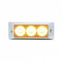 United Pacific - 3 High Power LED Warning Light - Amber or Red LEDs (Clear Lens)