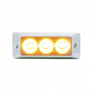 United Pacific - 3 High Power LED Warning Light - Amber or Red LEDs (Clear Lens)
