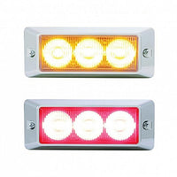 United Pacific - 3 High Power LED Warning Light - Amber or Red LEDs (Clear Lens)