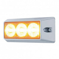 United Pacific - 3 High Power LED Warning Light - Amber or Red LEDs (Clear Lens)