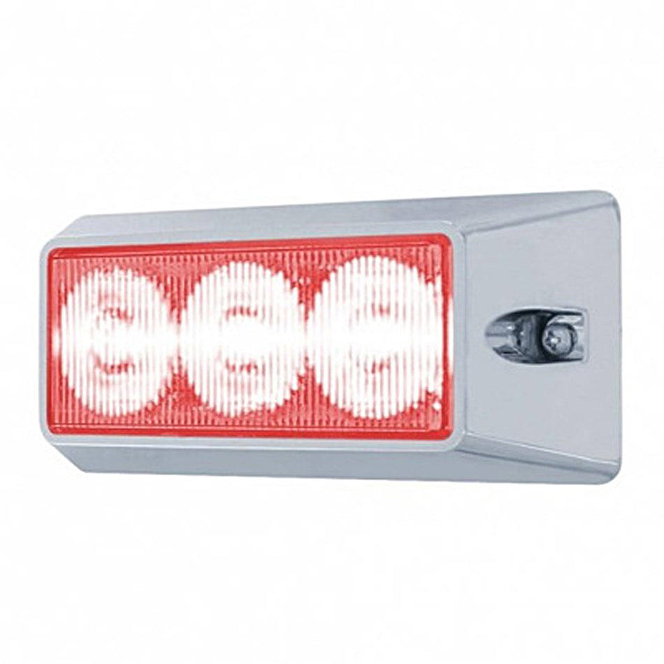 United Pacific - 3 High Power LED Warning Light - Amber or Red LEDs (Clear Lens)