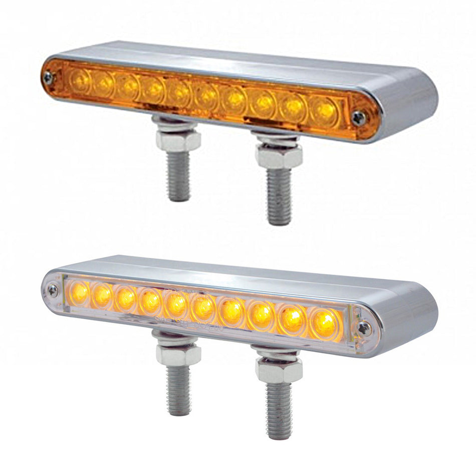 United Pacific - 20 LED 6-1/2" Double Face Light Bar - Amber LEDs (Amber or Clear Lens)