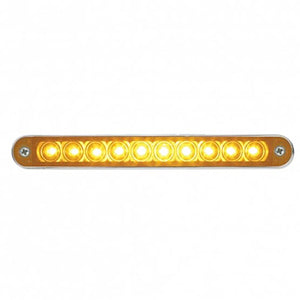10 LED 6-1/2" Turn Signal Light Bar w/ Bezel - Amber or Red LEDs (Amber, Red or Clear Lens)
