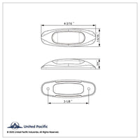 United Pacific - 3 LED Clearance/Marker Light - Amber LEDs (Amber Lens)