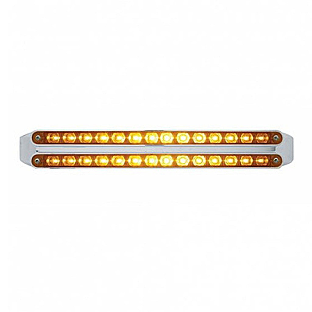 Dual 14 LED 12" Turn Signal Light Bars - Amber LEDs (Amber, Clear or Chrome Lens)