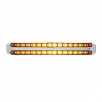 Dual 14 LED 12" Turn Signal Light Bars - Amber LEDs (Amber, Clear or Chrome Lens)