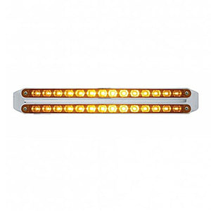 Dual 14 LED 12" Turn Signal Light Bars - Amber LEDs (Amber, Clear or Chrome Lens)