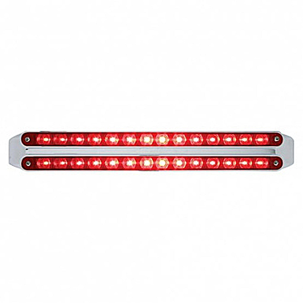 Dual 14 LED 12" Stop, Turn & Tail Light Bars - Red LEDs (Red, Clear or Chrome Lens)