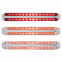 Dual 14 LED 12" Stop, Turn & Tail Light Bars - Red LEDs (Red, Clear or Chrome Lens)