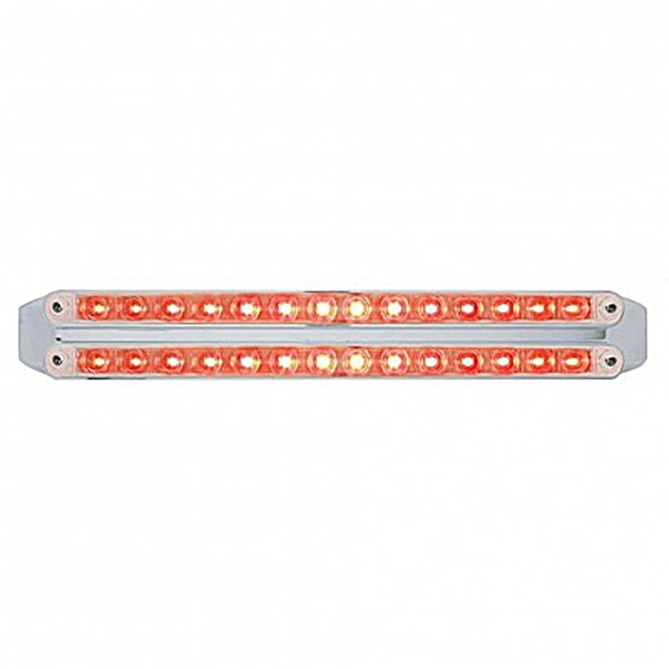 Dual 14 LED 12" Stop, Turn & Tail Light Bars - Red LEDs (Red, Clear or Chrome Lens)