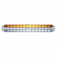 Dual 14 LED 12" Light Bars - Amber & White, Red & Amber, or White & Red LEDs (Clear Lens)
