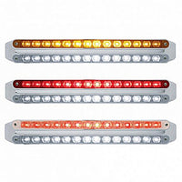 Dual 14 LED 12" Light Bars - Amber & White, Red & Amber, or White & Red LEDs (Clear Lens)