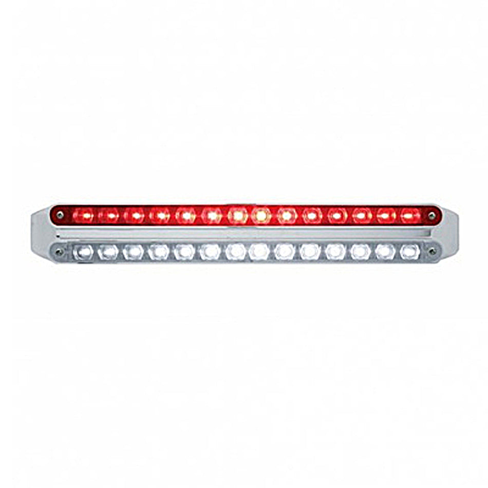 Dual 14 LED 12" Light Bars - Amber & White, Red & Amber, or White & Red LEDs (Clear Lens)