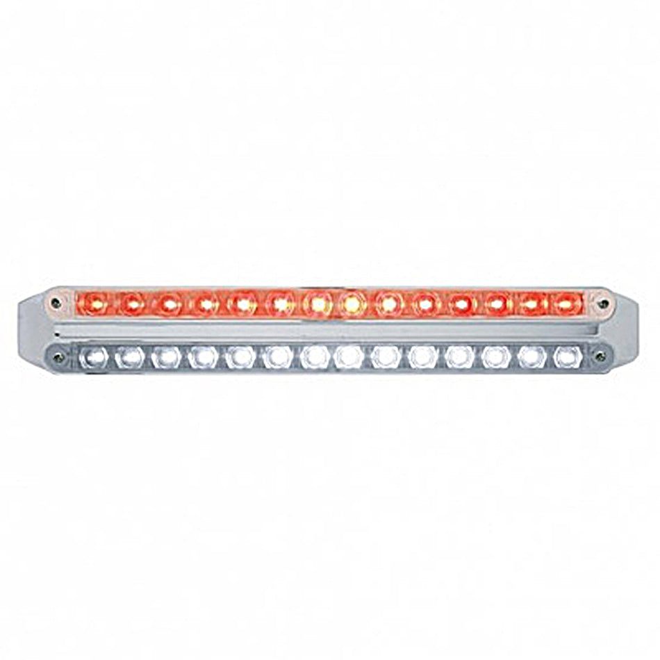Dual 14 LED 12" Light Bars - Amber & White, Red & Amber, or White & Red LEDs (Clear Lens)