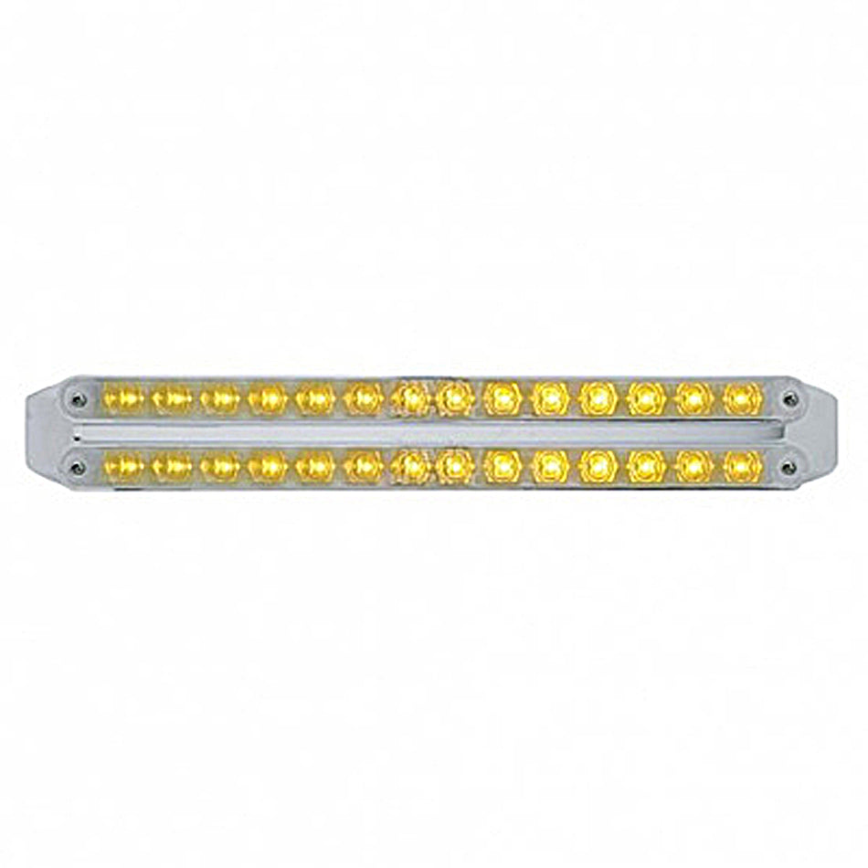 Dual 14 LED 12" Turn Signal Light Bars - Amber LEDs (Amber, Clear or Chrome Lens)