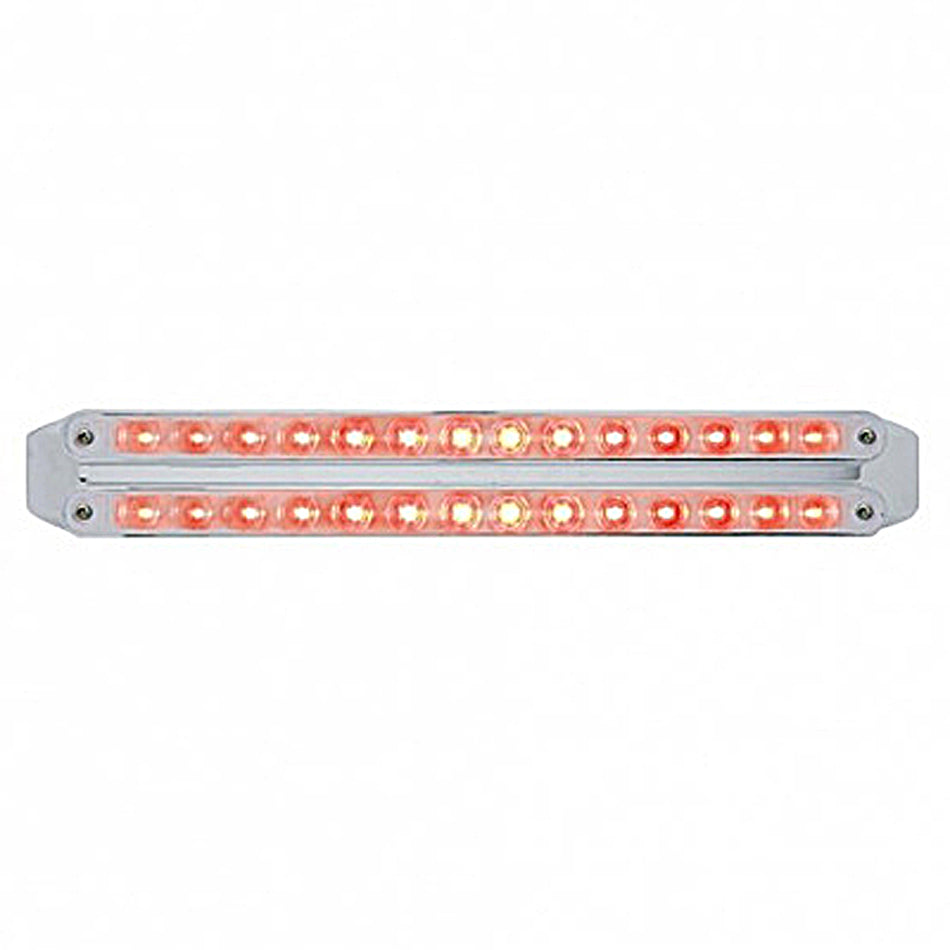 Dual 14 LED 12" Stop, Turn & Tail Light Bars - Red LEDs (Red, Clear or Chrome Lens)