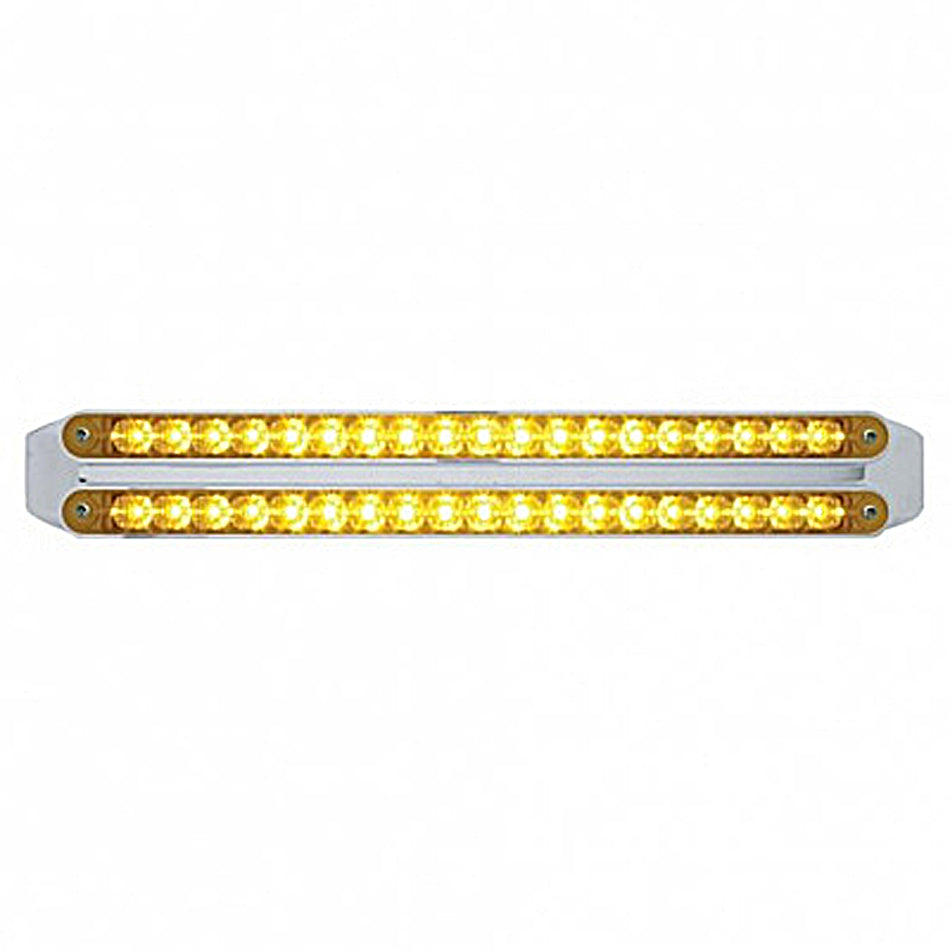 Dual 19 LED 12" Reflector Turn Signal Light Bars - Amber LEDs (Amber or Clear Lens)