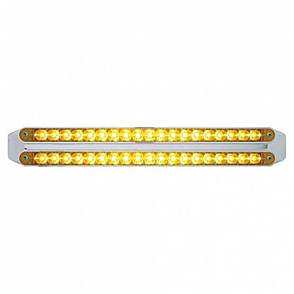 Dual 19 LED 12" Reflector Turn Signal Light Bars - Amber LEDs (Amber or Clear Lens)