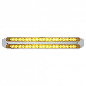 Dual 19 LED 12" Reflector Turn Signal Light Bars - Amber LEDs (Amber or Clear Lens)