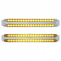 Dual 19 LED 12" Reflector Turn Signal Light Bars - Amber LEDs (Amber or Clear Lens)