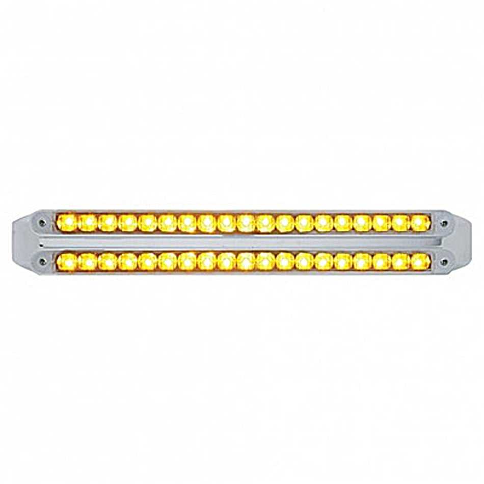 Dual 19 LED 12" Reflector Turn Signal Light Bars - Amber LEDs (Amber or Clear Lens)