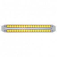 Dual 19 LED 12" Reflector Turn Signal Light Bars - Amber LEDs (Amber or Clear Lens)